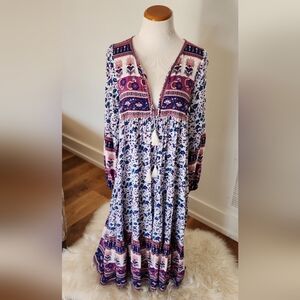 🌿 Spell Designs Gypsy Love Boho Midi Dress – Size M